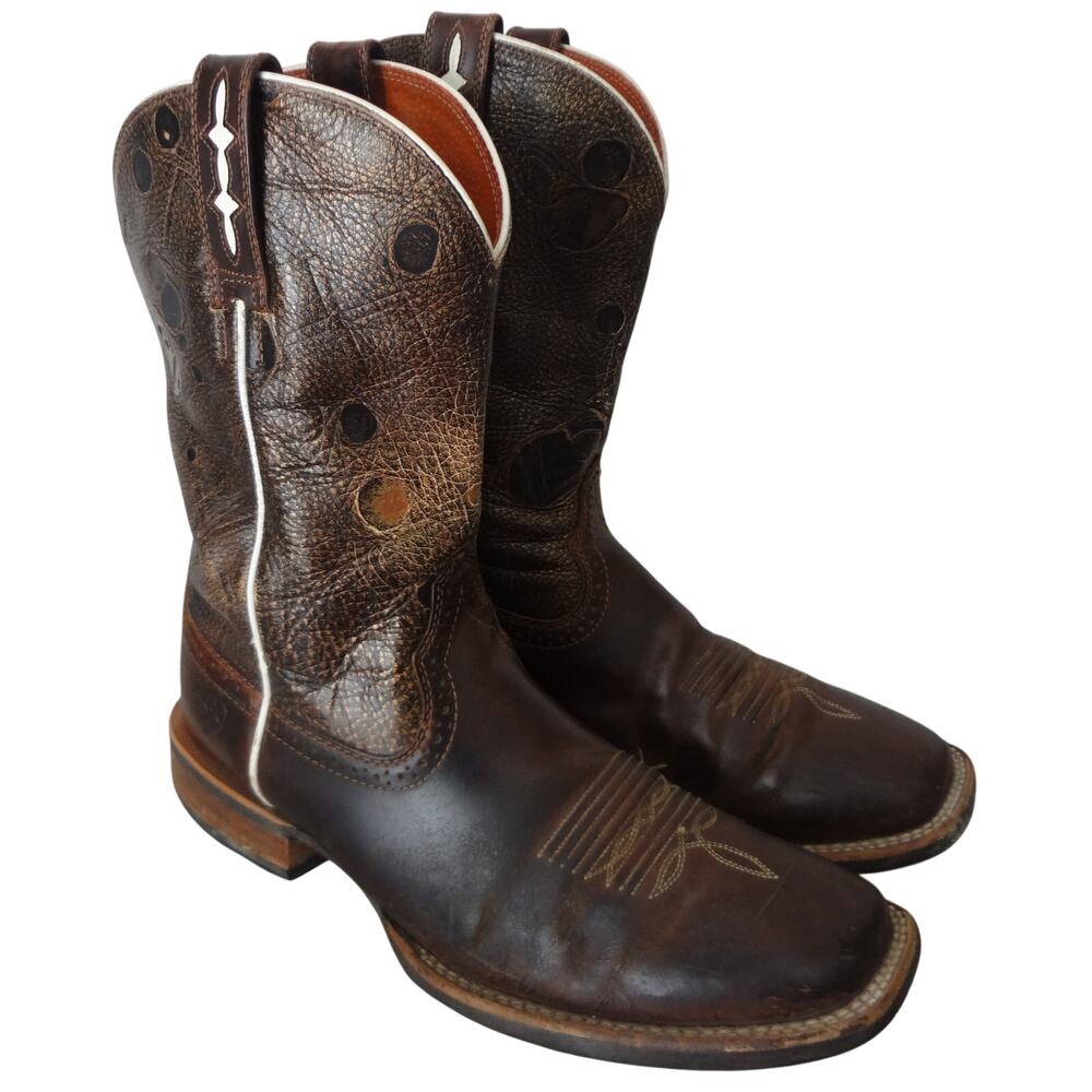 ARIAT 10008804 Hot iron Sport Square Toe Western Boots Brown Leather Men 8.5